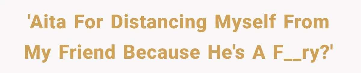 'AITA for distancing myself from my friend because he's a f__ry?'