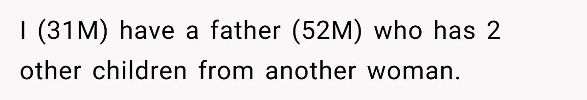 I (31M) have a father (52M) who has 2 other children from another woman.