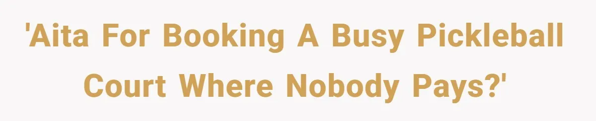 'AITA for booking a busy pickleball court where nobody pays?'