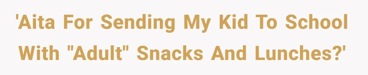'AITA for sending my kid to school with "adult" snacks and lunches?'