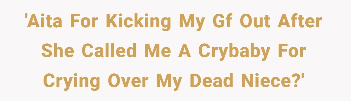 'AITA for kicking my GF out after she called me a crybaby for crying over my dead niece?'