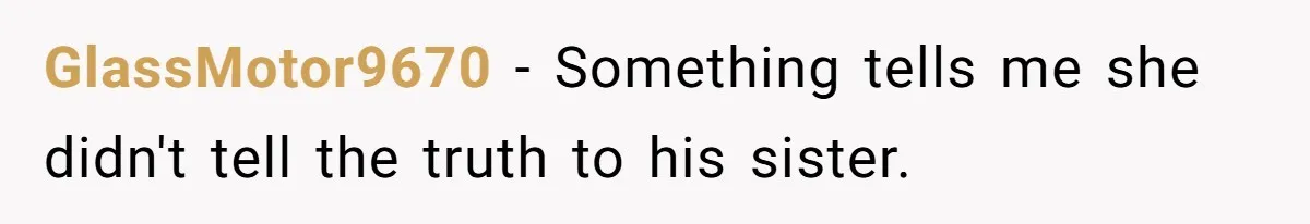 GlassMotor9670 − Something tells me she didn't tell the truth to his sister.