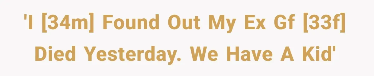 'I [34M] found out my ex GF [33F] died yesterday. We have a kid'