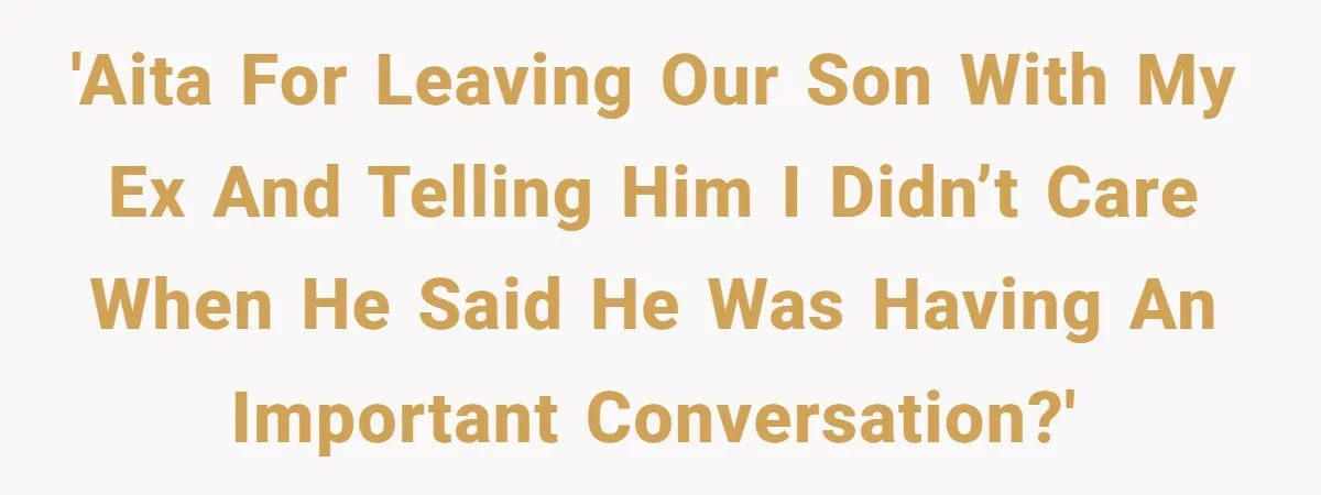 'AITA for leaving our son with my ex and telling him I didn’t care when he said he was having an important conversation?'