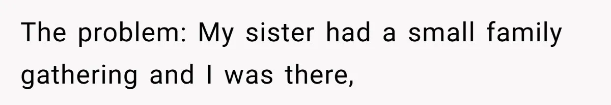 The problem: My sister had a small family gathering and I was there,