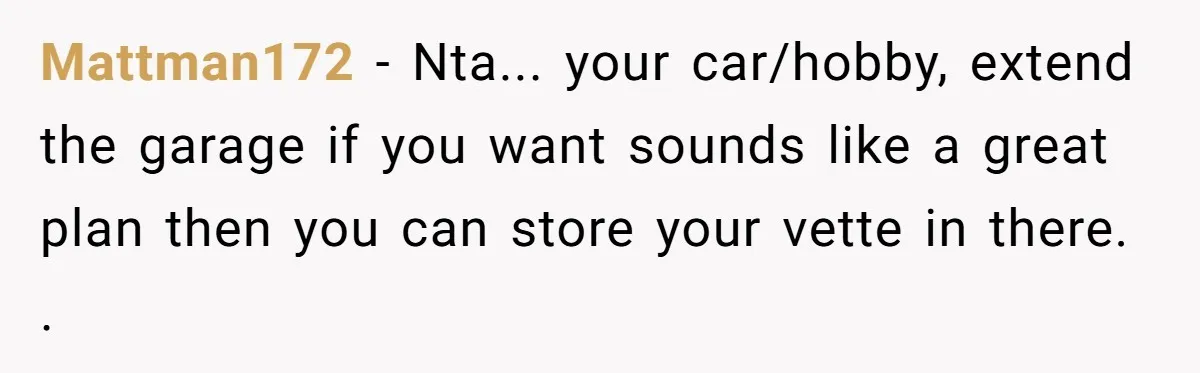 Mattman172 − Nta... your car/hobby, extend the garage if you want sounds like a great plan then you can store your vette in there. .