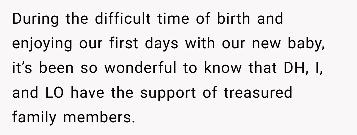 During the difficult time of birth and enjoying our first days with our new baby, it’s been so wonderful to know that DH, I, and LO have the support of...