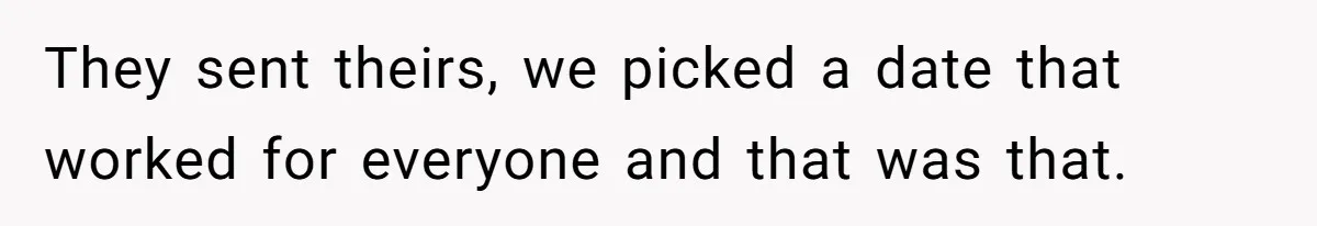They sent theirs, we picked a date that worked for everyone and that was that.