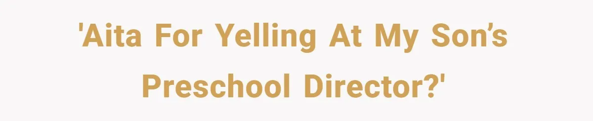 'AITA for yelling at my son’s preschool director?'