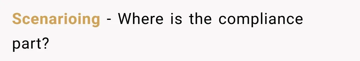 Scenarioing − Where is the compliance part?