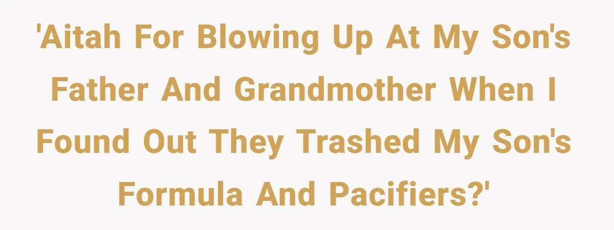 'AITAH for blowing up at my son's father and grandmother when I found out they trashed my son's formula and pacifiers?'