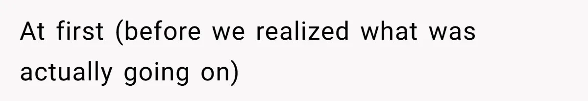 At first (before we realized what was actually going on)