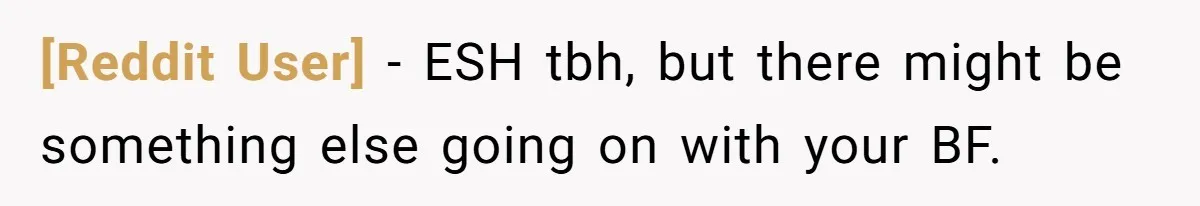 [Reddit User] − ESH tbh, but there might be something else going on with your BF.