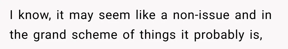 I know, it may seem like a non-issue and in the grand scheme of things it probably is,