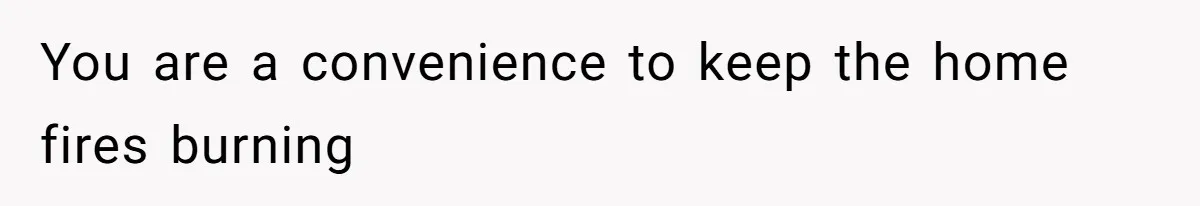 You are a convenience to keep the home fires burning