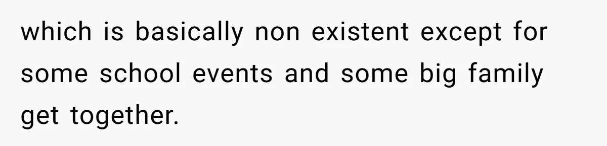 which is basically non existent except for some school events and some big family get together.