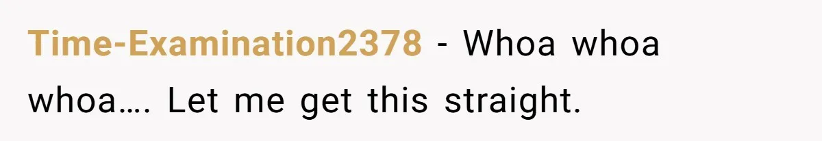 Time-Examination2378 − Whoa whoa whoa…. Let me get this straight.