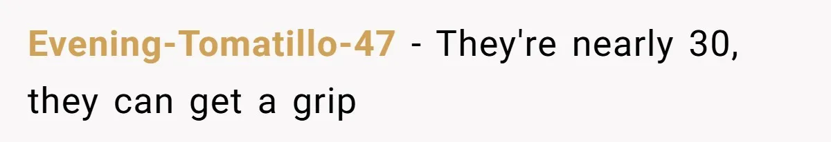 Evening-Tomatillo-47 − They're nearly 30, they can get a grip