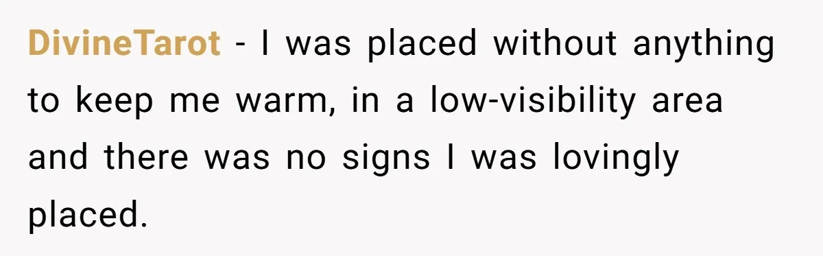 DivineTarot − I was placed without anything to keep me warm, in a low-visibility area and there was no signs I was lovingly placed.