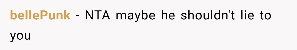 bellePunk − NTA maybe he shouldn't lie to you