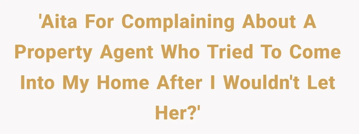 'AITA for complaining about a property agent who tried to come into my home after I wouldn't let her?'