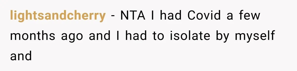 lightsandcherry − NTA I had Covid a few months ago and I had to isolate by myself and