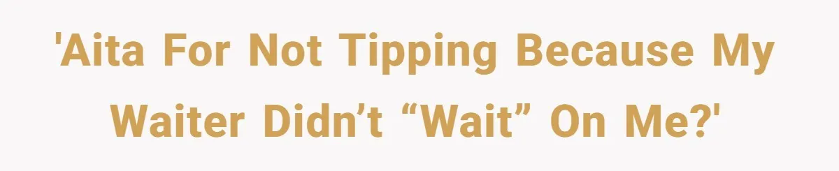 'AITA for not tipping because my waiter didn’t “wait” on me?'