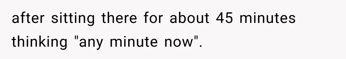 after sitting there for about 45 minutes thinking "any minute now".