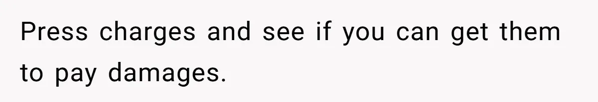 Press charges and see if you can get them to pay damages.