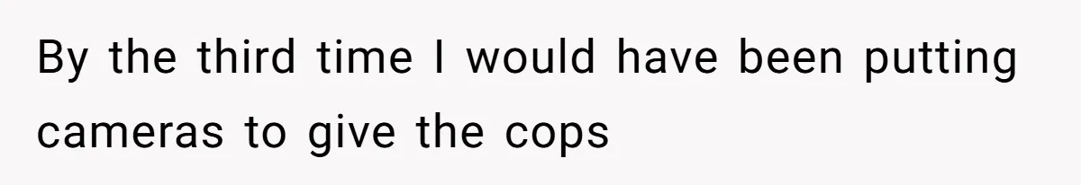 By the third time I would have been putting cameras to give the cops