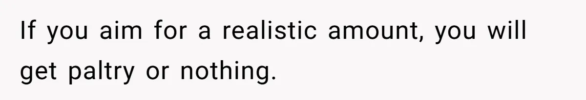 If you aim for a realistic amount, you will get paltry or nothing.