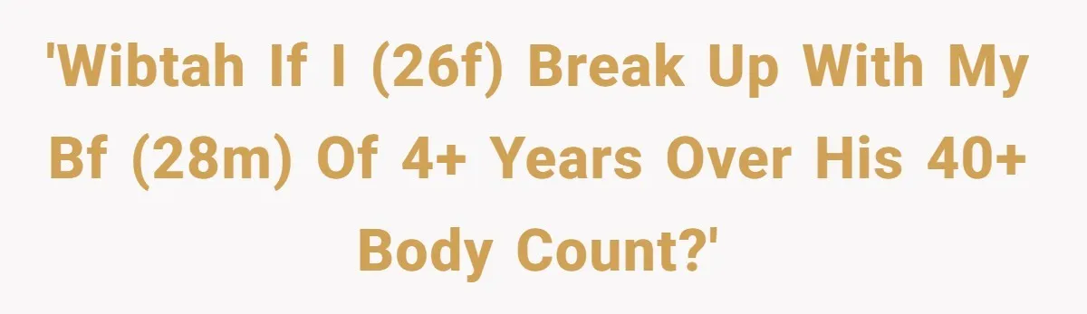 'WIBTAH If I (26F) break up with my BF (28M) of 4+ years over his 40+ body count?'