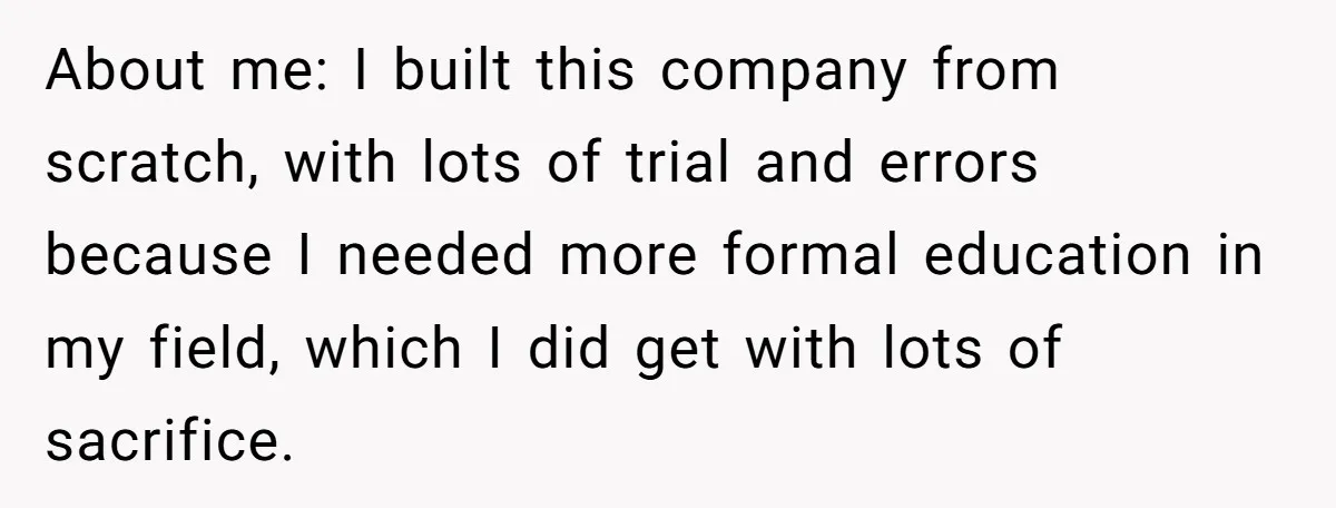 About me: I built this company from scratch, with lots of trial and errors because I needed more formal education in my field, which I did get with lots of...