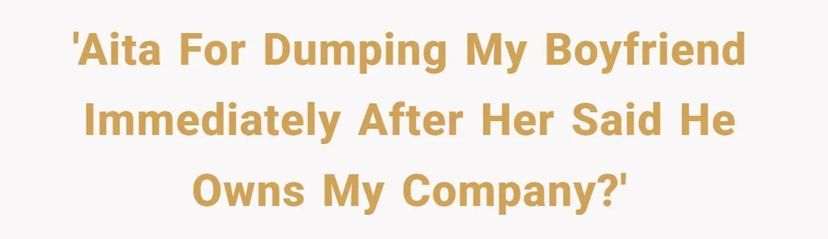 'AITA for dumping my boyfriend immediately after her said he owns my company?'