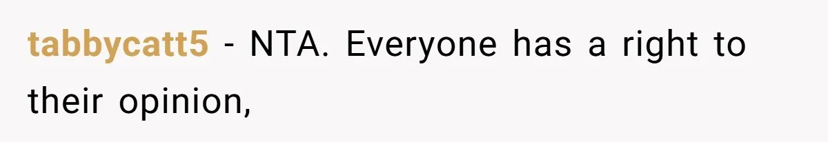 tabbycatt5 − NTA. Everyone has a right to their opinion,