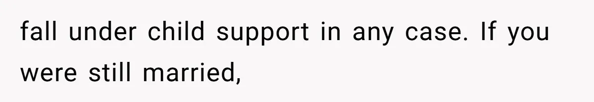 fall under child support in any case. If you were still married,