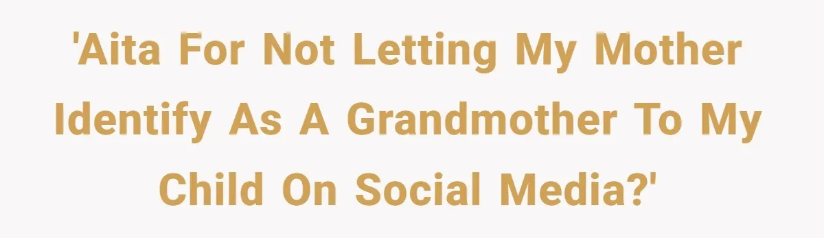 'AITA for not letting my mother identify as a grandmother to my child on social media?'