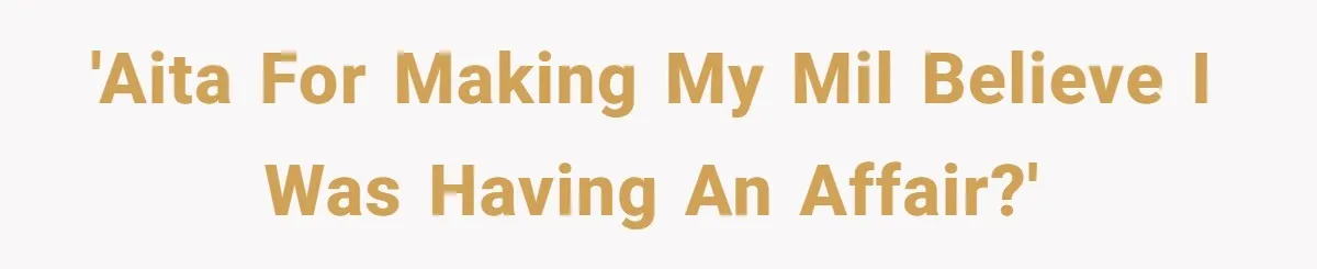 'AITA for making my MIL believe I was having an affair?'
