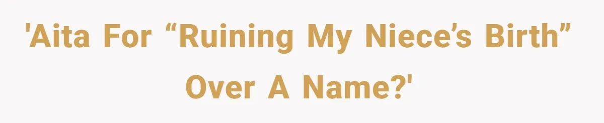'AITA for “ruining my niece’s birth” over a name?'