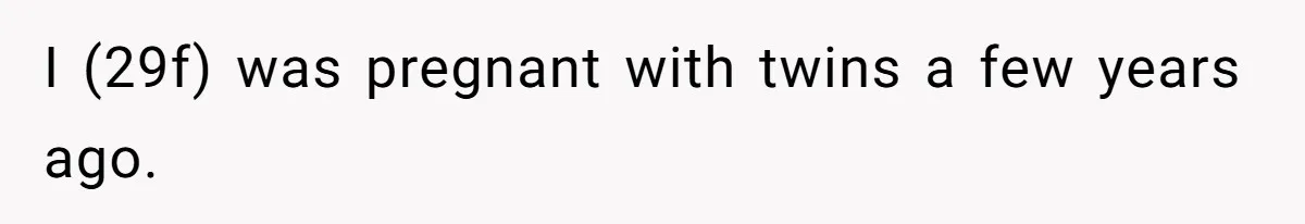 I (29f) was pregnant with twins a few years ago.