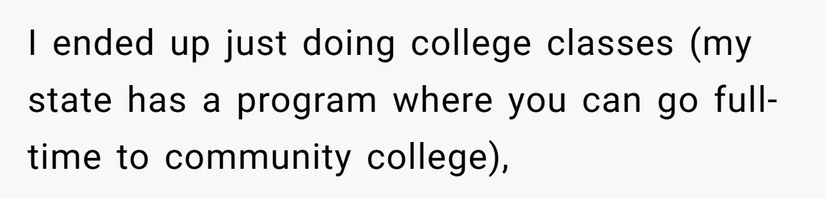 I ended up just doing college classes (my state has a program where you can go full-time to community college),