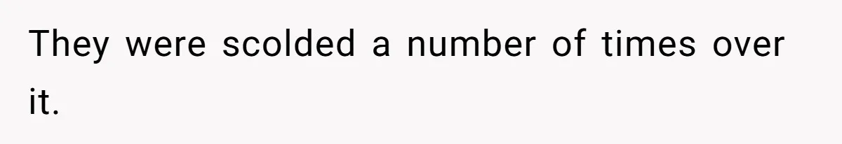 They were scolded a number of times over it.