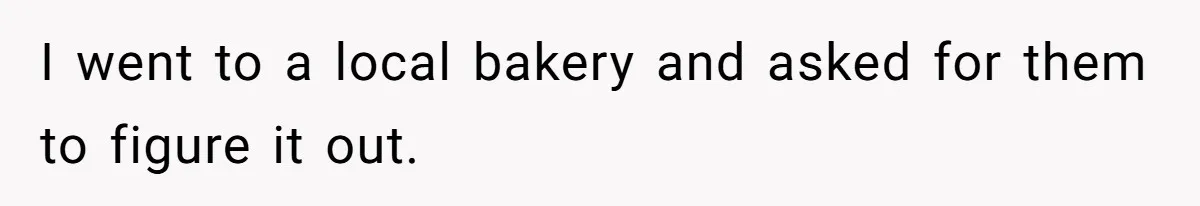 I went to a local bakery and asked for them to figure it out.