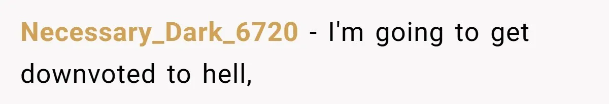 Necessary_Dark_6720 − I'm going to get downvoted to hell,