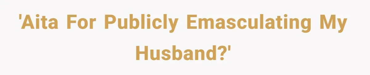 'AITA For publicly emasculating my husband?'