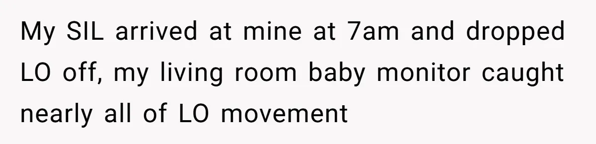 My SIL arrived at mine at 7am and dropped LO off, my living room baby monitor caught nearly all of LO movement