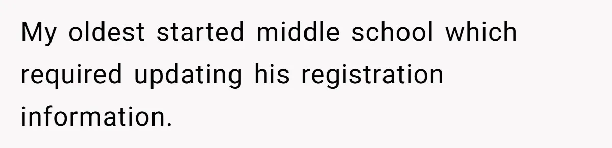 My oldest started middle school which required updating his registration information.