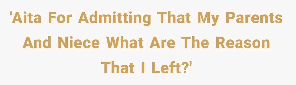 'Aita for admitting that my parents and niece what are the reason that I left?'