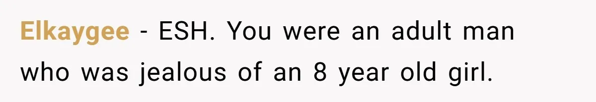 Elkaygee − ESH. You were an adult man who was jealous of an 8 year old girl.