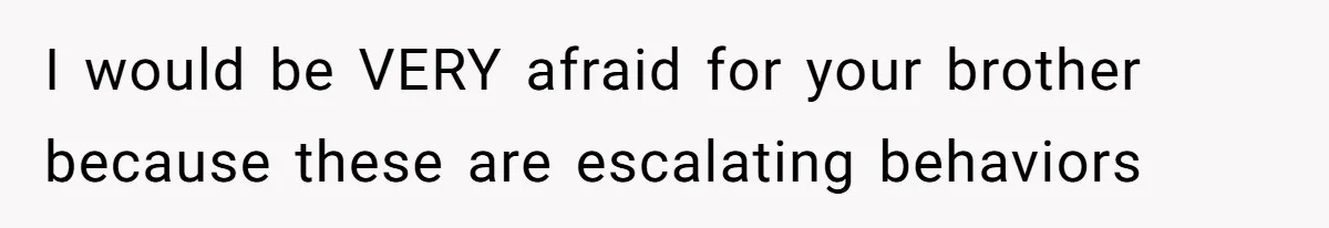 I would be VERY afraid for your brother because these are escalating behaviors